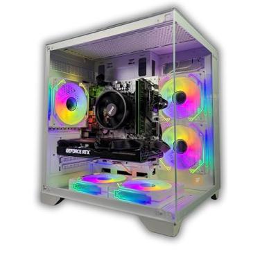 Imagem de PC Gamer Ryzen 5 5500, RTX 4060 8GB, 16GB RAM DDR4, SSD NVMe 500GB, Fonte 600W, Gabinete RGB Branco, Windows 11 Pro, Computador para Jogos e Streaming