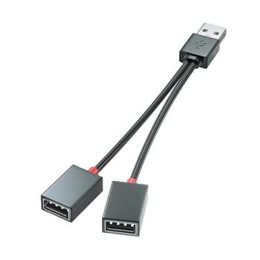 Imagem de Cabo Divisor USB para Carro 1x2 - Adaptador Multifuncional com 2 Saída