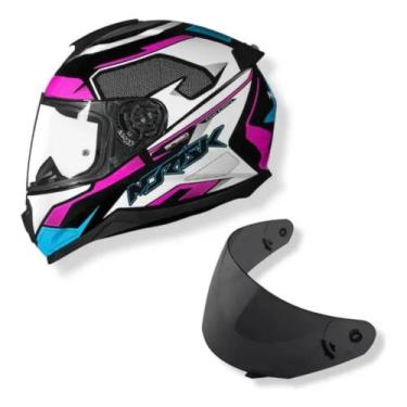 Imagem de Capacete Norisk FF802 Razor SpeedMax Rosa com Viseira Fumê, 58
