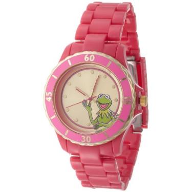 Imagem de Relógio feminino Muppets MU2051 Kermit dourado Sunray Dial Fuschia pulseira de plástico, Dourado