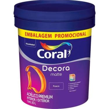 Imagem de Tinta Acrílica Decora Fosco Branco 20 Litros - 5276401 - CORAL