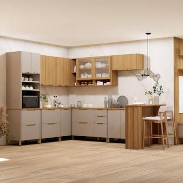 Imagem de Armário de Cozinha Completa 498cm Lúmina c/ Bancada 100% MDF - Casa La