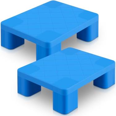 Imagem de Briwooody 2 peças de paletes de plástico impermeável almofada de armazenamento leve resistente ao desgaste palete de porão para caixas de carga racks de tambores de óleo grade externa piso interno