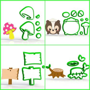 Imagem de Cortador Kit Bosque Encantado Floresta 4 Modelos Mod 5 Tamanho 5 Cm