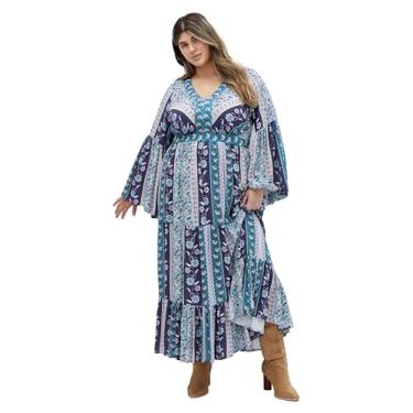 Imagem de City Chic Vestido longo feminino Earth Angel, Joia persa, 25 Plus Size