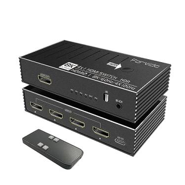 Imagem de forvido Comutador Hdmi 8K 120Hz 4K 2.1, Divisor/Switcher 4 Em 1 Com Saída Remota, Hub De Portas Para Jogos, Ps5, Xbox, Tv E Monitor - Ultra Hd Hdr 1080P Suporte 3D