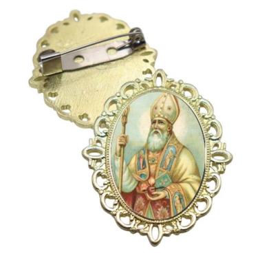 Imagem de Broche Dourado Santo Agostinho Terno Noivo lapela Qualidade Resinado A