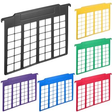 Imagem de Watersay Pacote com 6 divisórias de arquivo e pasta 28 x 15 cm, divisórias de armário de arquivo, organizador de pastas de plástico, separadores de arquivos inseríveis, materiais de arquivamento de