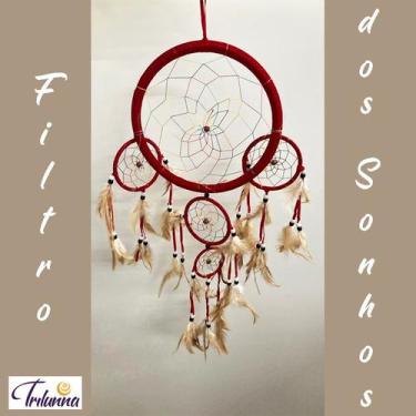 Imagem de Filtro Sonhos 21cm Vermelho - Trilunna