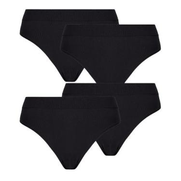 Imagem de Kit 4 Calcinha Lupo Básica Adulto Clássica Poliamida 40300, Preto, GG