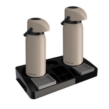 Imagem de Kit 2 Garrafa Térmica Verona 1,8l Bege + Bandeja Organizadora Unitermi