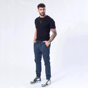 Imagem de Calça Masculina Jogger Conforto e Versatilidade - Lacoone, 38, Azul pe