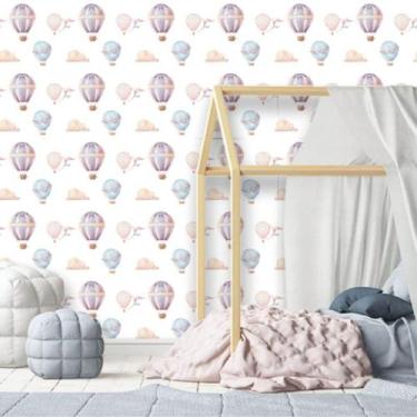 Imagem de Papel de Parede Vinil Autocolante Infantil Balões 250 - Geral