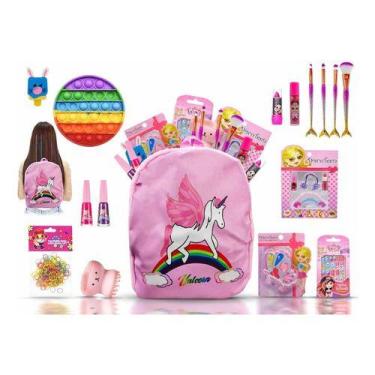 Imagem de Kit Infantil Com Maquiagem Mochila Mp142 - Bazarnaweb