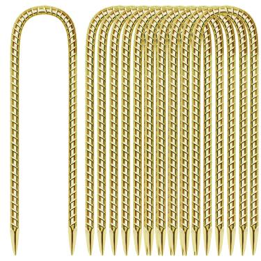 Imagem de Pacote com 11 estacas de vergalhão de 30 cm de aço galvanizado antiferrugem, âncoras de chão fortes para barracas, kits de posição, cercas, tecido de paisagem de trampolins para jardim agrícola