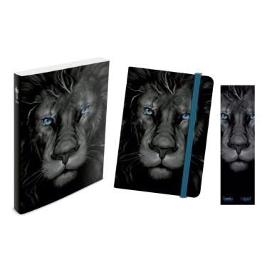 Imagem de Kit Leão Grafite - Bíblia Brochura NTLH + Moleskine + Marca Página