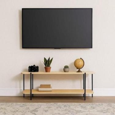 Imagem de Rack Para TV Estante Enfeite Porta Objetos Ferro E Madeira - LP