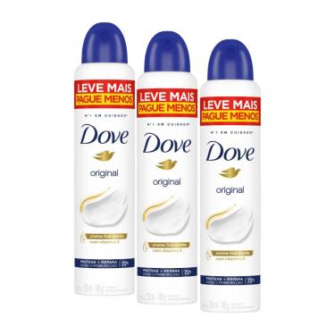 Imagem de Kit com 3 Desodorantes Antitranspirantes Aerosol Dove Women Original 250ml