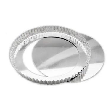 Imagem de Forma Crespa Alumínio Polido 27cm Fundo Removível Tortas Quiches - Mar