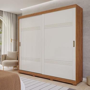 Imagem de Guarda-roupa Para Quarto Casal 2 Portas Expresso Móveis Cinamomo/off White