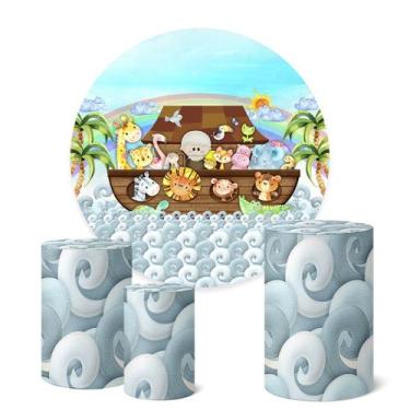 Imagem de Trio Capas Cilindro + Painel Redondo 1,50m Arca De Noé - Fadrix, K1ARC