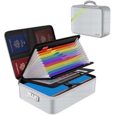 Imagem de Bolsa de documentos à prova de fogo, bolsa de dinheiro, casa, escritório, viagem, bolsa de armazenamento segura com zíper para documentos A4, dinheiro, objetos de valor, joias, passaporte, chaves de