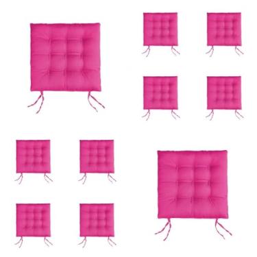 Imagem de Kit Com 10 Almofadas Para Cadeiras Assento Futon De Cadeira 40x40 Cm(Pink)