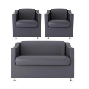 Imagem de Namoradeira + 2 Polt. Bia P/ Sala de Estar Recepção material sintético