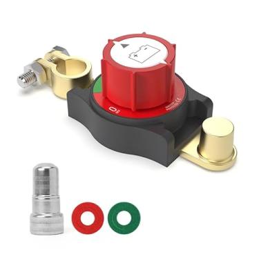 Imagem de DEPOTA Interruptor de desconexão de bateria 12 V 24 V 48 V à prova d'água com pino superior de corte de bateria para carro, caminhão, trailer, barco, marítimo, quadriciclo, UTV, trailer, veículos