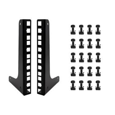 Imagem de FMUSER Trilhos verticais de montagem em parede 4U com parafusos de montagem em rack M6 e porcas de gaiola para rack DIY e racks de switch de rede