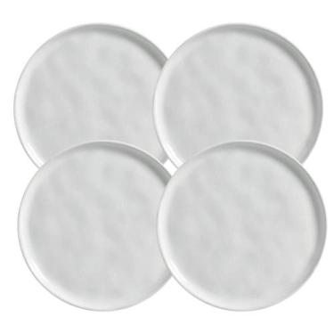 Imagem de Jogo De Pratos Sobremesa 21,5cm Kit 4 Peças Bio New White Cerâmica Por