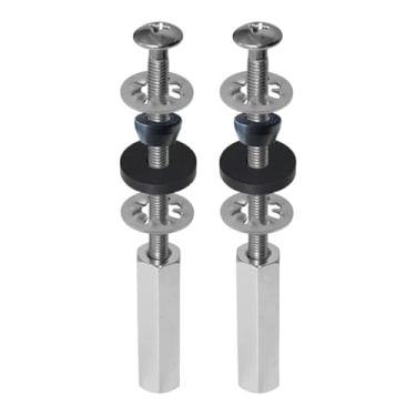 Imagem de WeiLaiKeQi Kit de parafusos de reposição para tanque de vaso sanitário, porcas de travamento longas e de alta resistência em aço inoxidável, 2 Partes