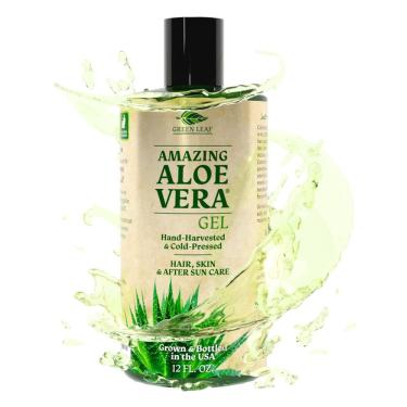 Imagem de Gel de Aloe Vera Green Leaf Naturals 355 ml 100% puro sem perfume