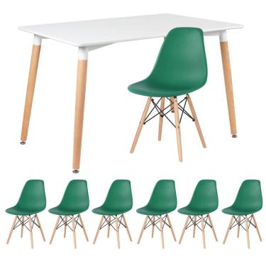 Imagem de KIT - Mesa retangular Eames 80 x 120 cm + 6 cadeiras DSW