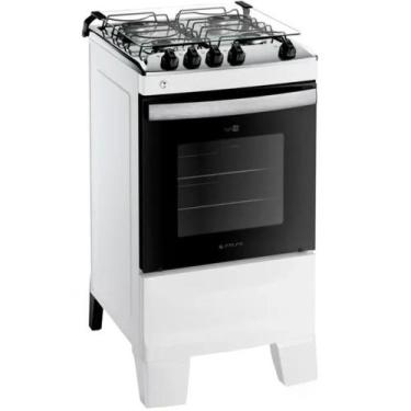 Imagem de Fogão Atlas Agile Up 4 Bocas Automático Mesa de Inox Forno 50L, Branco