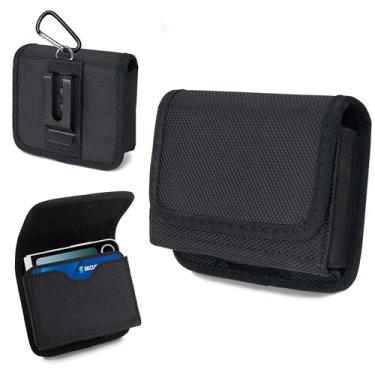Imagem de INGIDO Coldre para Samsung Galaxy Z Flip 5/4/3, Motorola Razr Plus, Razr 40 Ultra, Razr 2019/2020/2022, bolsa de nylon com clipe de cinto, capa de cinto para celular, preto - PP