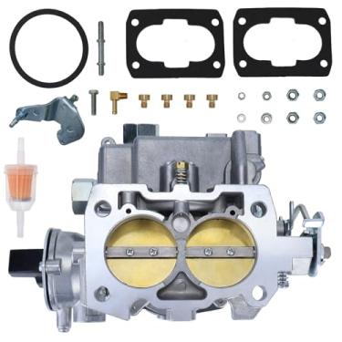 Imagem de Carburador marítimo de 2 cilindros para motores Mercruiser Rochester Mercarb 3.0L 2.5L 4 CYL com estrangulador elétrico e juntas de jatos de ligação longa, substitui 3310-864940A01, padrão de parafuso