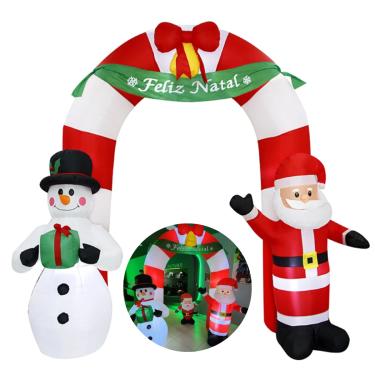 Imagem de Arco Inflavel Papai Natal Boneco de Neve Bivolt 240x190Cm