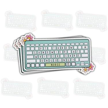 Imagem de 3 adesivos de teclado para enfermeiras – decalques engraçados de citação de enfermeira para profissionais de saúde – presentes para enfermeiras que amam gráficos e tecnologia – para laptop, garrafa de