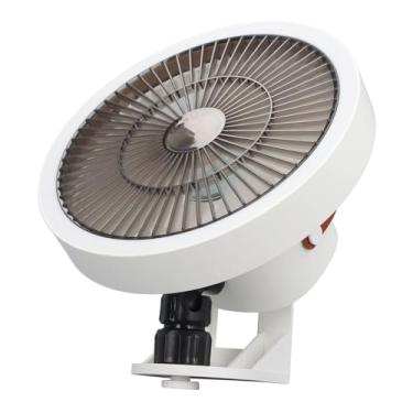 Imagem de QANYEGN Ventilador de montagem de parede pequena, ventilador de oscilação montado na parede com controle remoto, ventilador oscilante com luz noturna 3 velocidades para casa