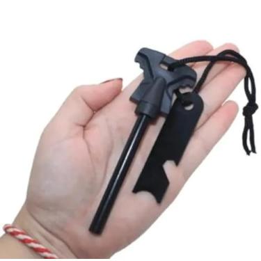 Imagem de Iniciador de Fogo de Magnésio Acampamentos Pederneira de Sobrevivência Raspador Ao Ar Livre