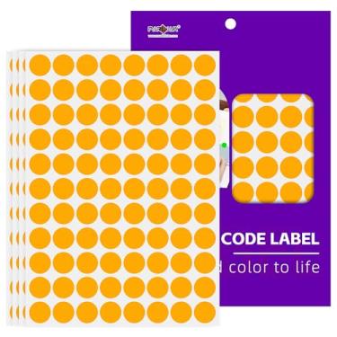 Imagem de PARLAIM Etiquetas adesivas de ponto de código de cor de 9,5 cm, adesivos fluorescentes OrangeCircle, etiqueta de pontos redondos para marcação de escritório em casa, organização, 1320 peças (laranja