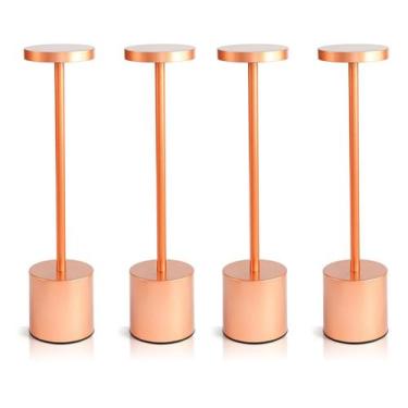 Imagem de Kit 4 Luminárias de Mesa Candeeiro Led Rose Sem Fio Tutto Home Recarre