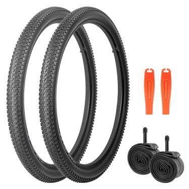 Imagem de WEEROCK Pneu de bicicleta de 26 x 2,125 MTB pacote com dois pneus de bicicleta de 66 polegadas (57-559) Pneus de substituição de contas dobráveis para bicicleta de montanha com tubos internos para