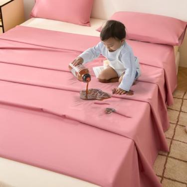 Imagem de Lençol de cama à prova d'água, protetor de móveis, lençol de cima, tamanho Queen, camada dupla, tecido TPU absorvente, respirável, protetor de colchão para incontinência, protetor de xixi para colchão