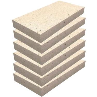 Imagem de 12 Tijolo Refratário 23x11,4x2cm Plaqueta Churrasqueira - GABRIELA REF