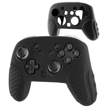 Imagem de GLDRAM Switch 2 Pro Controller Clear Case, Remote Soft Silicone Protective Cover Skin, Scratch & Shockproof Durable Accessories for Nintendo Switch 2 Pro Controller - Black