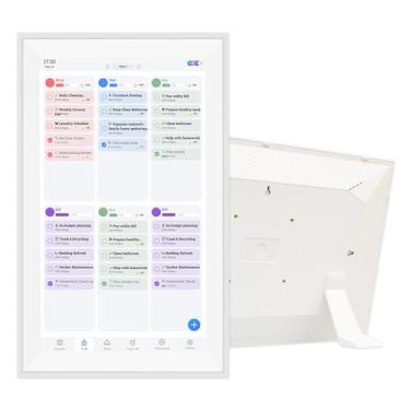 Imagem de Cryfokt Calendário Digital Inteligente de 15,6 Polegadas, 1920x1080 Pixels de Parede e Mesa de Trabalho Eletrônico Montável Gráfico de Calendário Com Tela (Plugue UE (100-240V))