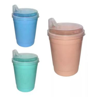 Imagem de Conjunto Copo Infantil Escola C/ Bico de 3 Peças 250 Ml - ERCAPLAST