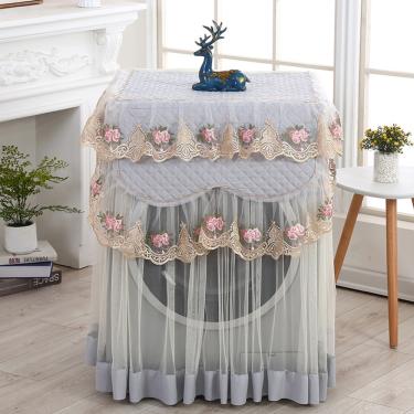 Imagem de Máquina de lavar roupa floral babado de renda capa protetora contra poeira frente durável soft home - tai23251